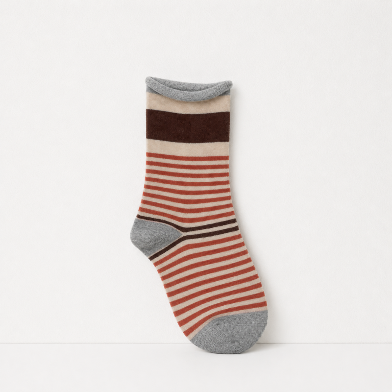 CouldNook Cozy Mixed Stripe Crew Socks - Warm Drawer Accent