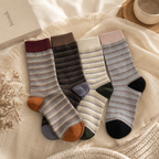 CouldNook Cozy Contrast Stripe Crew Socks - Casual Outfit Accent