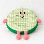 CouldNook Cozy Plaid Plush Round Shaped Seat Cushion - Soft Scalloped Chair Pad