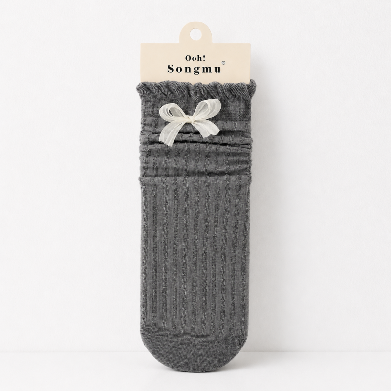 CouldNook Cozy Mixed Bow Crew Socks - Giftable Drawer Accent