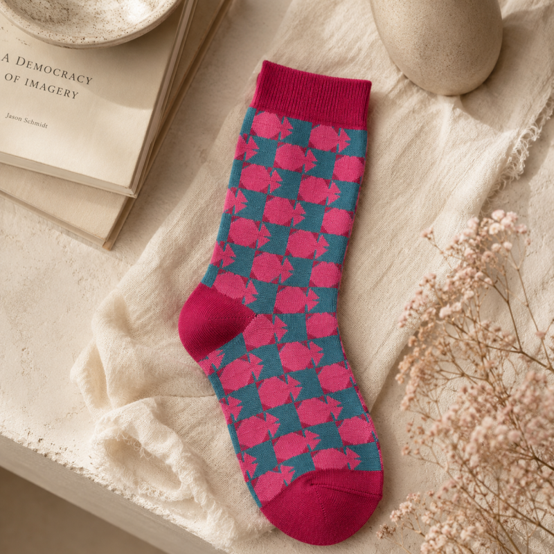 CouldNook Cozy Patterned Scrunch Crew Socks - Casual Outfit Accent