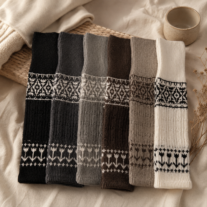 CouldNook Cozy Nordic Pattern Leg Warmer - Warm Layered Accent
