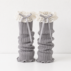 CouldNook Ruffle Bow Slouch Socks - Winter Shoe Accent