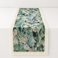 CouldNook French Tulips Pattern Table Runner - Elegant Tassel Decor