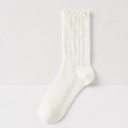 CouldNook Cozy Sheer Lace Ruffle Crew Socks - Gentle Layering Accent