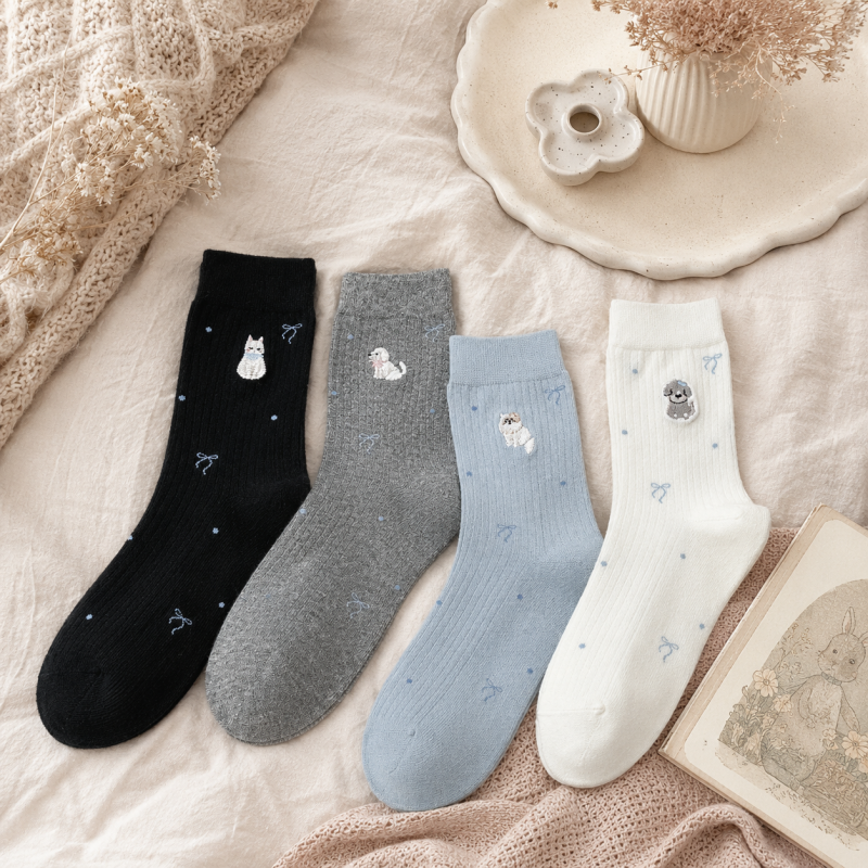 CouldNook Cartoon Mid-Calf Socks - Skirt Styling Accent