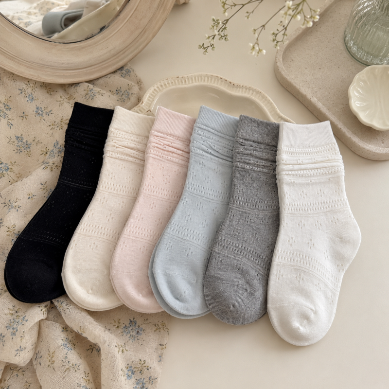 CouldNook Cozy Stripe Texture Crew Socks - Soft Drawer Accent