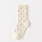 CouldNook Cozy Ruffle Dot Crew Socks - Soft Shoe Accent