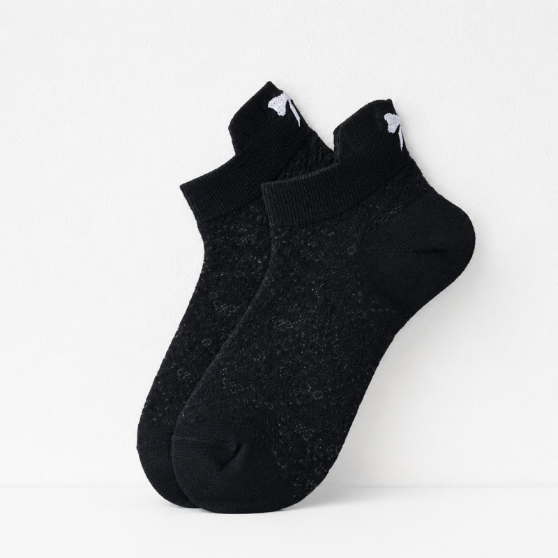 CouldNook Cozy Bow Patch Ankle Socks - Sweet Shoe Accent