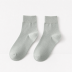 CouldNook Cozy Solid Mid Crew Socks - Soft Everyday Basic