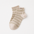 CouldNook Cozy Striped Patch Crew Socks - Casual Drawer Accent