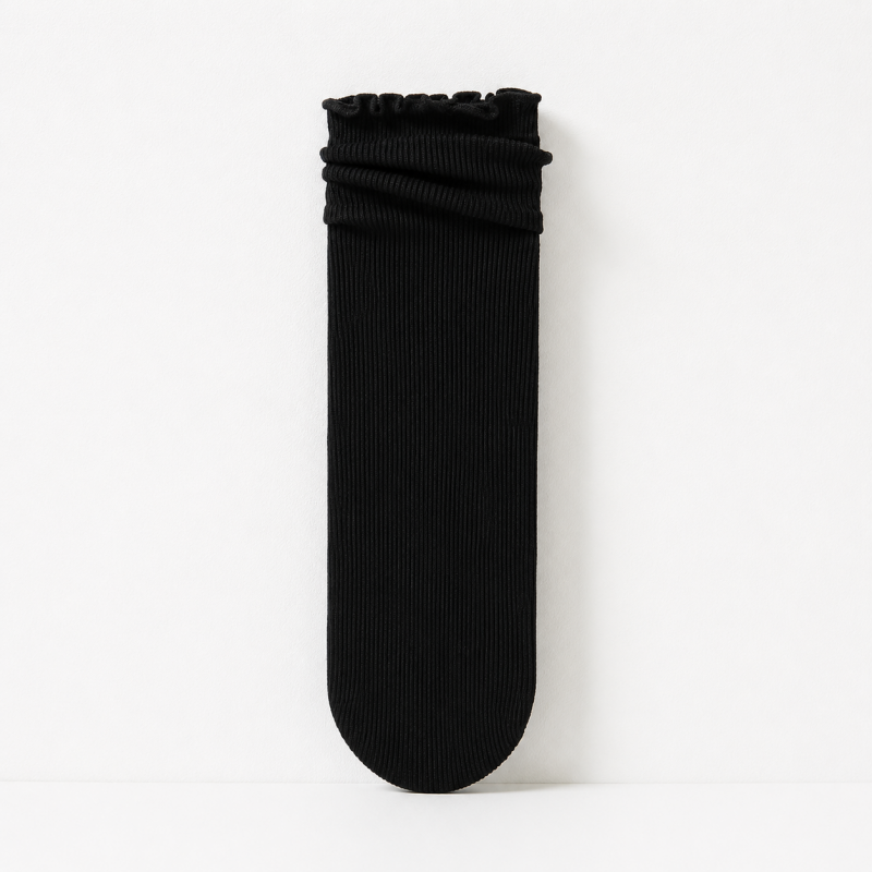 CouldNook Cozy Scalloped Cooling Crew Socks - Light Shoe Accent