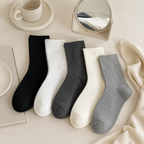 CouldNook Ribbed Bow Accent Crew Socks - Daily Wardrobe Helper