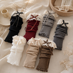 CouldNook Ruffle Bow Slouch Socks - Winter Shoe Accent