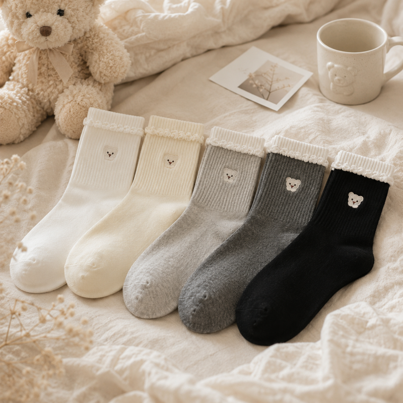 CouldNook Ruffle Cuff Ankle Socks - Cozy Shoe Accent