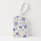 Cute Oil Painting Flower Card Holder with Keychain/Lanyard, Cartoon ID Card Case for Students & Kids