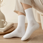 CouldNook Men Cushioned Ribbed Crew Socks - Everyday Comfort Accent