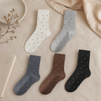 CouldNook Combed Cotton Dot Crew Socks - Everyday Pair