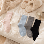CouldNook Cozy Eyelet Ruffle Crew Socks - Sweet Drawer Accent