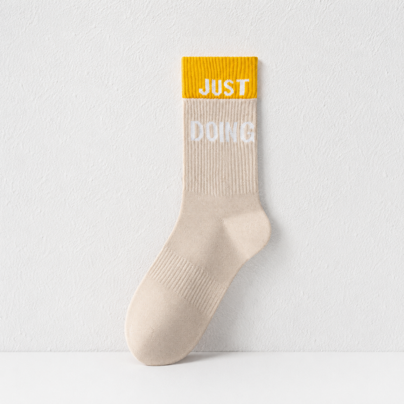 CouldNook Cozy Letter Sport Crew Socks - Everyday Sneaker Accent