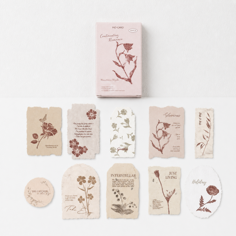 CouldNook Letterpress Relief Stickers - Aesthetic Botanical Decor