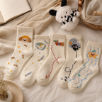 CouldNook Illustrated Animal Crew Socks - Gift Drawer Accent