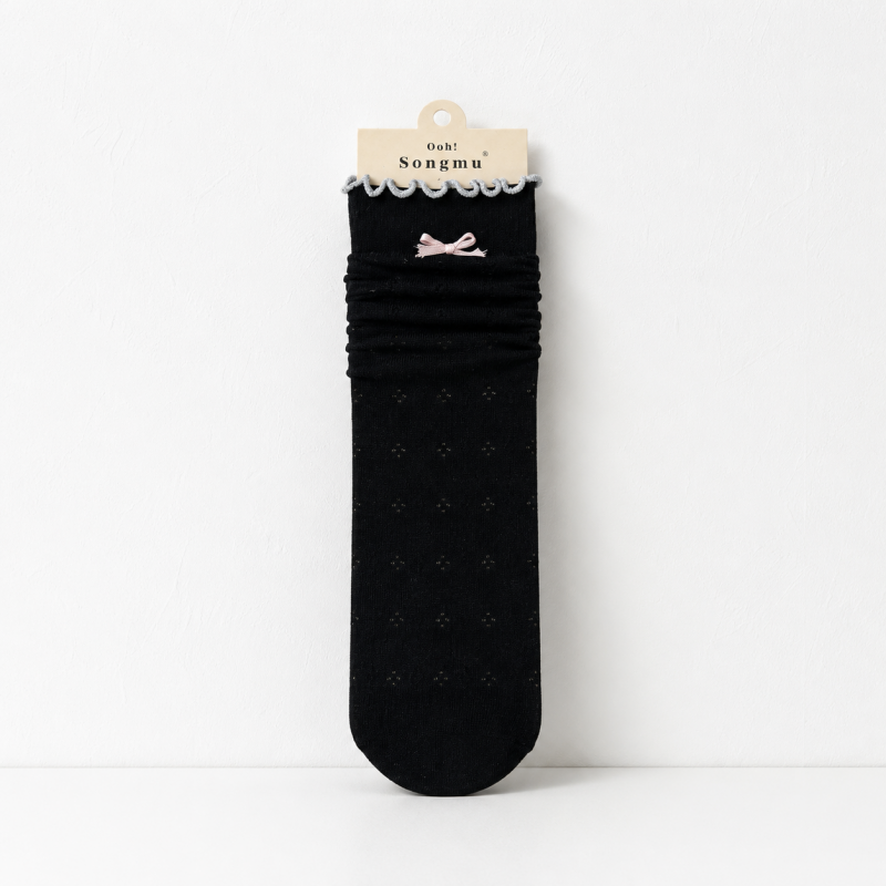 CouldNook Cozy Ruffle Bow Crew Socks - Soft Everyday Accent