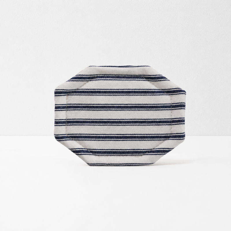 CouldNook Striped Octagonal Coaster - Aesthetic Fabric Cup Mat