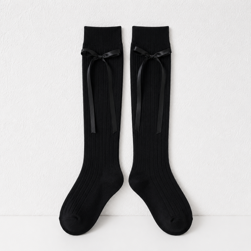 CouldNook Side Lace Up Knee Socks - Dress Shoe Accent