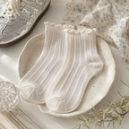 CouldNook Cozy Ruffle Edge Sheer Crew Socks - Gentle Outfit Accent