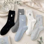 CouldNook Cozy Cat Patch Ribbed Crew Socks - Everyday Outfit Accent