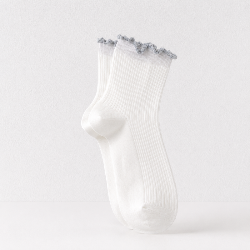 CouldNook Cozy Ruffle Ribbed Ankle Socks - Soft Sneaker Accent