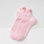 CouldNook Cozy Bow Motif Ankle Socks - Soft Drawer Accent