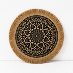CouldNook Round Jute Woven Placemat - Fringed Tassel Table Pad