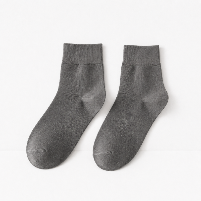 CouldNook Cozy Solid Mid Crew Socks - Soft Everyday Basic