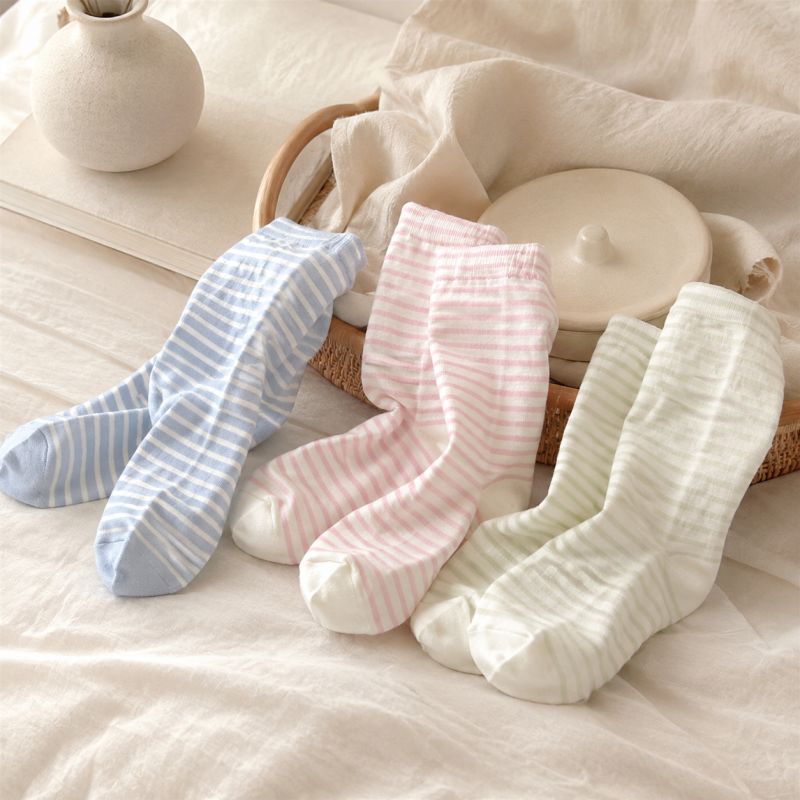 CouldNook Soft Stripe Crew Socks - Cozy Drawer Pair