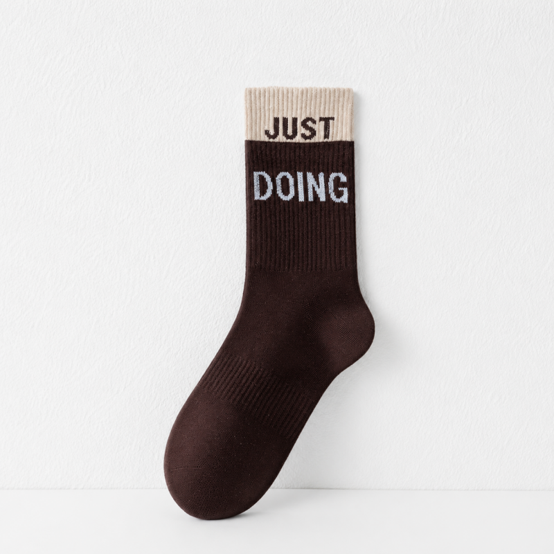 CouldNook Cozy Letter Sport Crew Socks - Everyday Sneaker Accent