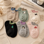 CouldNook Cozy Plush Motif Ankle Socks - Soft Drawer Accent