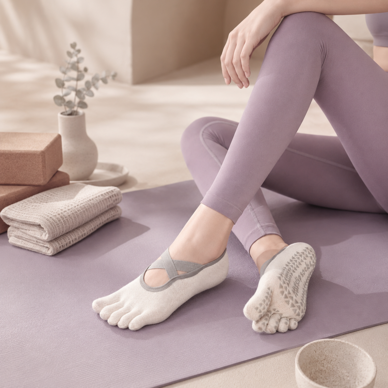 CouldNook Five Toe Grip Socks - Yoga Mat Helper