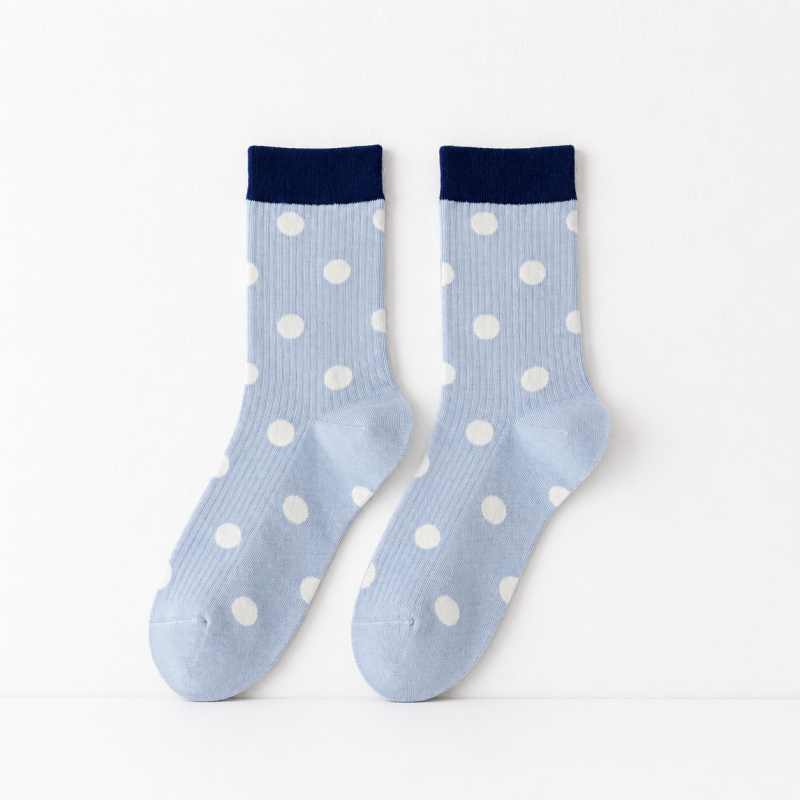 CouldNook Cozy Polka Dot Sheer Crew Socks - Soft Statement Accent