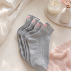 CouldNook Cozy Bow Motif Ankle Socks - Soft Drawer Accent
