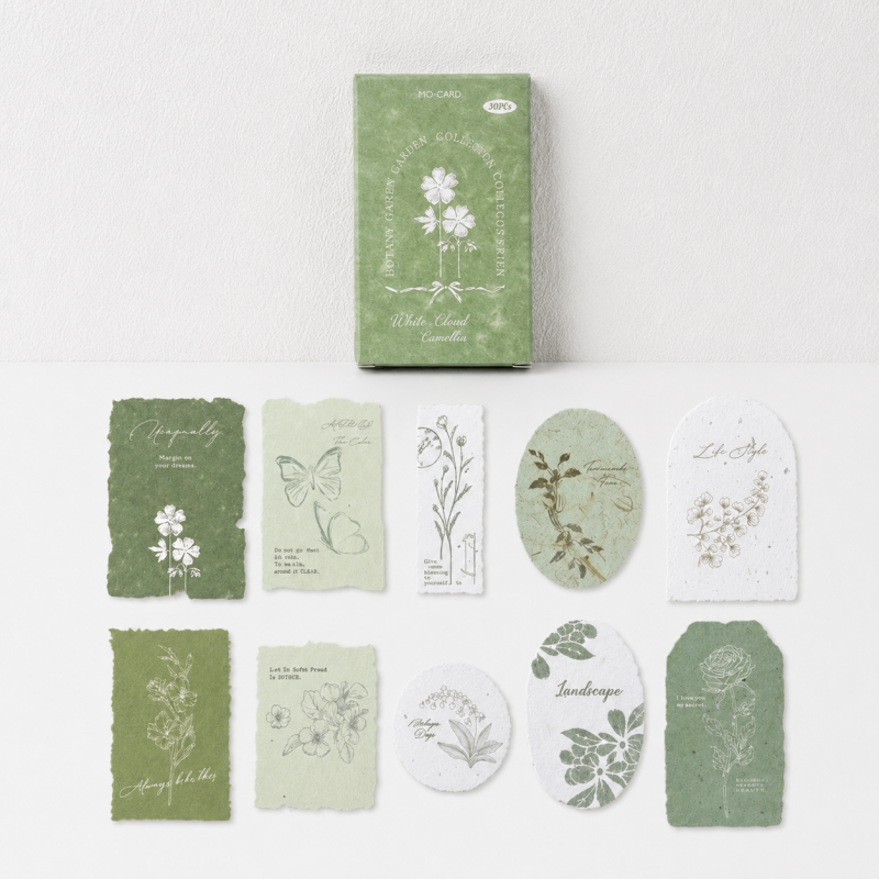 CouldNook Letterpress Relief Stickers - Aesthetic Botanical Decor