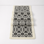 CouldNook French Geometric Pattern Table Runner - Elegant Tassel Decor