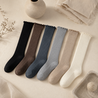 CouldNook Layered Ribbed Slouch Crew Socks - Cozy Shoe Accent