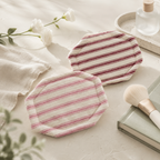 CouldNook Striped Octagonal Coaster - Aesthetic Fabric Cup Mat