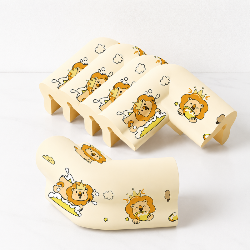 CloudNook L-Shaped Corner Guards-Thickened Removable Strawberry Rabbit Print