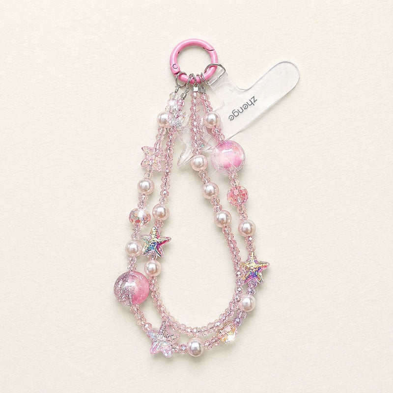 CouldNook Fluffy Pom Lanyard - Crystal Phone Charm