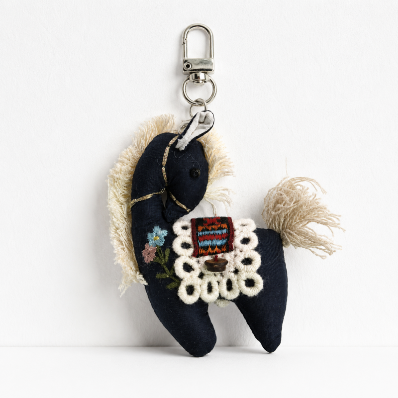 CouldNook Cotton Horse Fabric Pendant - Aesthetic Artisan Bag Charm