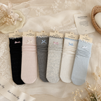 CouldNook Cozy Ruffle Bow Crew Socks - Soft Everyday Accent