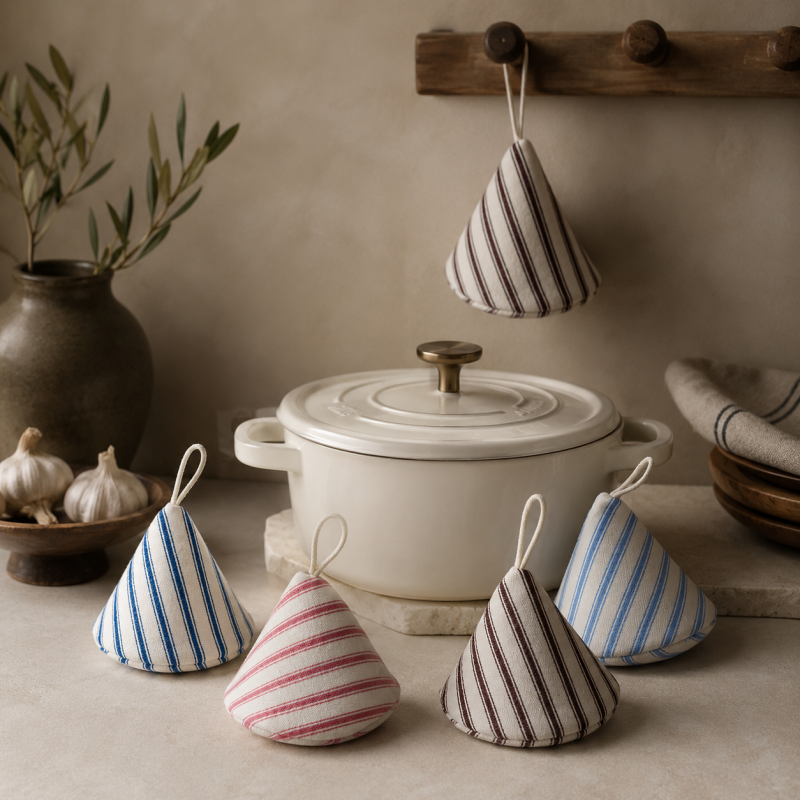 CouldNook Striped Pot Handle Cap - Aesthetic Heat insulated Mitt